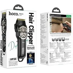 Машинка для стрижки Hoco HP20 чоловіча акумуляторна машинка для стрижки чорна - мініатюра 3