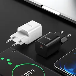 Блок живлення мережевий Hoco Rigorous charger N19 25 ватів білий - мініатюра 2