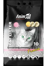 Наповнювач для котячого туалету AnimAll Бентонітовий грудкуючий з ароматом дитячої пудри 8.6 кг (10 л) Білий