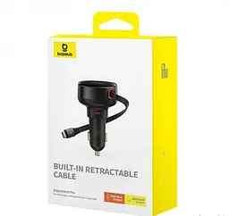 Автомобільний зарядний пристрій Baseus Enjoyment Pro Car Charger Type-C+Retractable Type-C Cable 60W C00057802111-01 Black - мініатюра 7