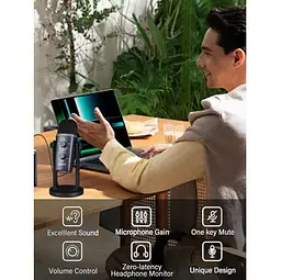 Професійний студійний конденсаторний мікрофон Jmary MCPW10 USB Black - мініатюра 9