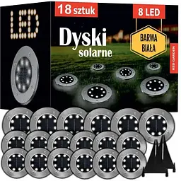 Світильники вуличні дискові лампи на сонячній батареї Red Garden 8LED 18 шт