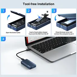 Зовнішній корпус Acasis TBU405Air для M.2 NVMe SSD, Thunderbolt 4/3/USB4, до 40 Гбіт/с (Сірий) - мініатюра 3