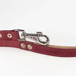 Повідець одинарний Collar, шкіра, непрошитий, М, 122х2 см, рожевий - мініатюра 2