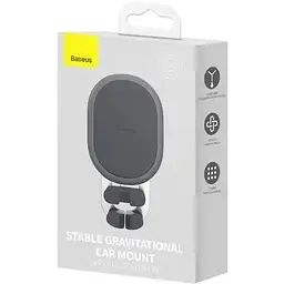 Автотримач для телефона Baseus Stable Gravitational Car Mount Air Outlet у повітропровід - мініатюра 9