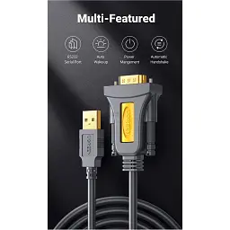 Кабель для передачі даних USB to COM M 3.0m DB9 RS-232 CR104 black Ugreen (20223) - миниатюра 5