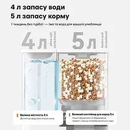 Автоматична годівниця для кота з поїлкою DUDUPET F03-V 5 л, для корму та води, з камерою, Wi-Fi та голосовим повідомленням - мініатюра 2