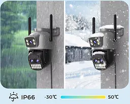 Вулична WiFi IPкамера Besder A20QQ 15Мп чорна 3 об'єктиви Zoom 10-кратний - мініатюра 4