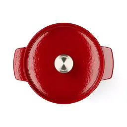 Каструля чавунна з кришкою KitchenAid 22 см 3,3 л червона (CC006057-001) - мініатюра 4