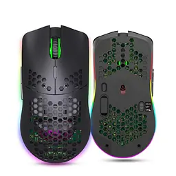 Компьютерная мышь HYSJ Т66 беспроводная с аккумулятором и подсветкой 2,4G Black
