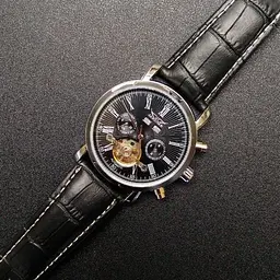 Чоловічий наручний механічний годинник Jaragar Silver Star (Сріблястий з чорним) - мініатюра 10