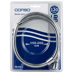 Шланг для ручного душу Corso 1/2" хромований розтяжний з підшипником 150-200 см (9691910) - мініатюра 2