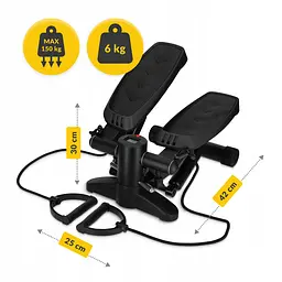 Степпер (міні-степпер) 4FIZJO Evo з еспандерами Black (P-5905973403863) - мініатюра 6