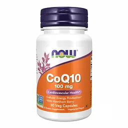 NOW Коензим Q10 з Ягодами Глоду 100 мг - 30 вег. капсул