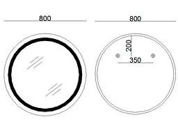 Дзеркало Lidz Aria (AR1) кругле з LED-підсвічуванням Touch, антизапотіванням, диммером, регулюванням яскравості LD78LR800 - мініатюра 10