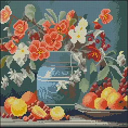 Алмазна мозаїка "Квіти й фрукти" FZ3030-23, 30х30 см