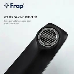Змішувач для умивальника Frap F1057 чорний/хром Чорний матовий - мініатюра 4