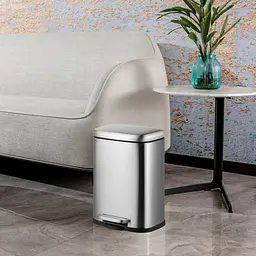 Відро для сміття з плавним закриттям прямокутне Mixxus Premium Style-TC0305 SS Color 5л нержавіюча сталь MI7060, Нержавіюча сталь - мініатюра 8