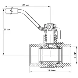 Кран кульовий Koer 1 1/4" ГГР (KR.214) KR0023 - мініатюра 5