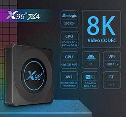 Смарт ТВ приставка Android SmartTV Box X96 X4 4/64Гб 8K HDR - мініатюра 6