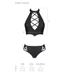 Комплект із еко-шкіри Passion Nancy Bikini black L/XL - мініатюра 7