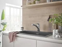 Змішувач для кухні Grohe Eurosmart з висувним виливом Хром 30412 - мініатюра 10