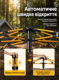 Намет туристичний автоматичний 2-місний 200x150 см з москітною сіткою, бежевий (49675859), Бежевий - мініатюра 3