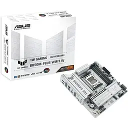 Материнська плата AM5 Asus TUF GAMING B850M-PLUS WIFI7 W, B850, 4xDDR5, Int.Video (CPU), 4xSATA3, 3xM.2, 1xPCI-E 5.0 x16, 1xPCI-E 4.0 x1, ALC1220P, Realtek 2.5Gb, WiFi 7, Bluetooth 5.4, 10xUSB 3.2 / 6xUSB 2.0, HDMI/DP, MicroATX