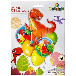Набір з кульок PELICAN ДИНОЗАВР 5 фольгованих коричневий