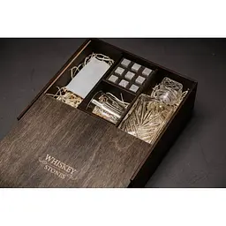 Подарунковий набір Whiskey Stones камені для віскі 9 штук + інструкція + мішечок для зберігання + щипці + декантер і 2 склянки - мініатюра 6