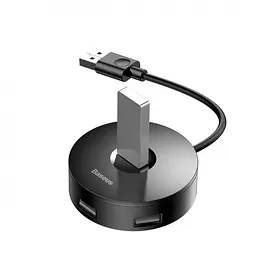 Usb-хаб Baseus Round Box Usb to Usb 3.0 + 3 Usb 2.0 чорний (CAHub-F01) - мініатюра 5