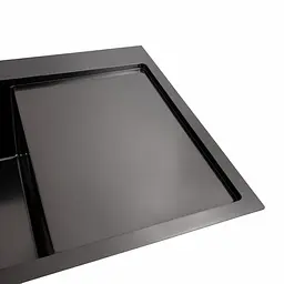 Кухонна мийка Platinum Handmade 78x50В PVD з нержавіючої сталі 3.0 мм квадратний сифон 78x50x22 см чорна - мініатюра 3