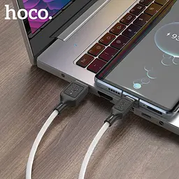 Дата кабель Hoco X90 Cool silicone USB to Type-C (1m) White - мініатюра 4