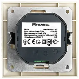 USB розетка REAL-EL Розетка USB (Comfort-60025-C) - мініатюра 2
