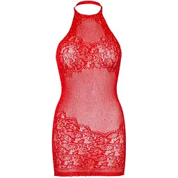 Сукня-сітка зі стразами Leg Avenue RhinestOne halter Mini dress Red, відкрита спина, One Size - мініатюра 11