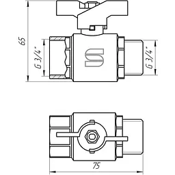 Кран кульовий прямий Selba 3/4″ ЗВ КБ SL1508 - мініатюра 3