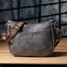 Жіноча зручна сумка з екошкіри Vintage s_15134 cіра - мініатюра 7