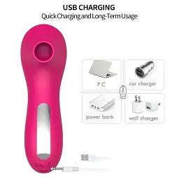 Вакуумний стимулятор клітора, USB Симулятор орального сексу, Вакуумно-хвильовий Масажер, Рожевий Ellips - мініатюра 5