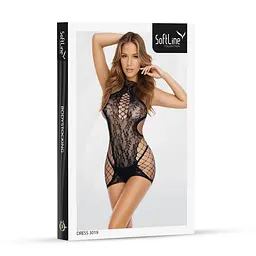 Міні-сукня SoftLine 3019, One Size (чорний) - мініатюра 3