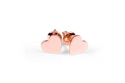 Сережки пуссети з червоного золота серце S-0103