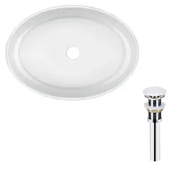 Комплект Qtap Kolibri: Раковина накладна овальна 500x360x140 мм White + Донний клапан PU02 (QT10113054WN47311)