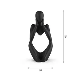 Статуетка декоративна МВМ My Home Мислитель чорна (DH-ST-16-2 BLACK) - мініатюра 2