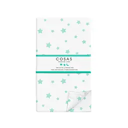 Комплект постільної білизни Cosas євро з простирадлом на резинці STARFALL MINT CS1 200 x 220 см (StarsfallMintWhite_El-Grey_200) - мініатюра 4