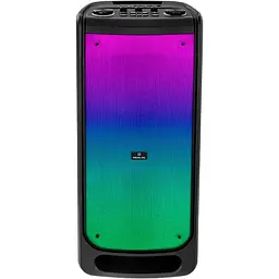 Колонка портативна 2.0 Real-El X-797, Black, 90 Вт (2 x 45 Вт), Bluetooth, AUX / USB / microSD, RGB підсвічування, два мікрофонних входи з функцією `эхо`, пульт ДК, акумулятор 88.8 Вт/год - мініатюра 3
