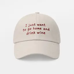 Кепка «I just wanna go home and drink wine» бежева - мініатюра 6