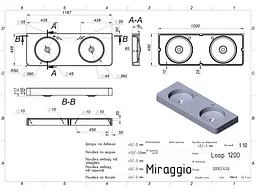 Умивальник Miraggio LOOP 1200-2 (8814001) Miramarble, Глянцевий, Підвісний, Білий - мініатюра 2