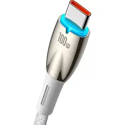 Кабель Baseus Glimmer Series USB-А to USB-C 100W 1m White (CADH000402) [106121] - мініатюра 4