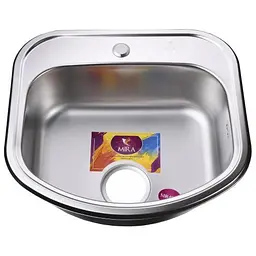 Мийка кухонна Mira MR 4946 E заокруглені кути 490х460х180 мм Satin 30412