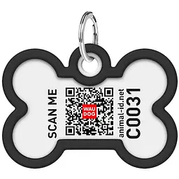 Адресник для собак і котів Waudog Smart ID з QR паспортом Леопард металевий 40х28 мм (231-4066) - мініатюра 3