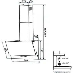 Витяжка Minola HDN 9412 BL 850 LED - мініатюра 4